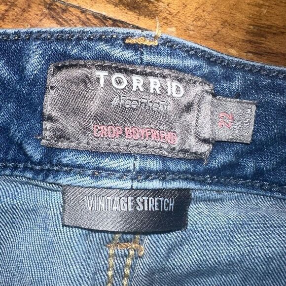 Torrid distressed raw hem 22 Boyfriend vintage stretch jeans - Picture 2 of 4